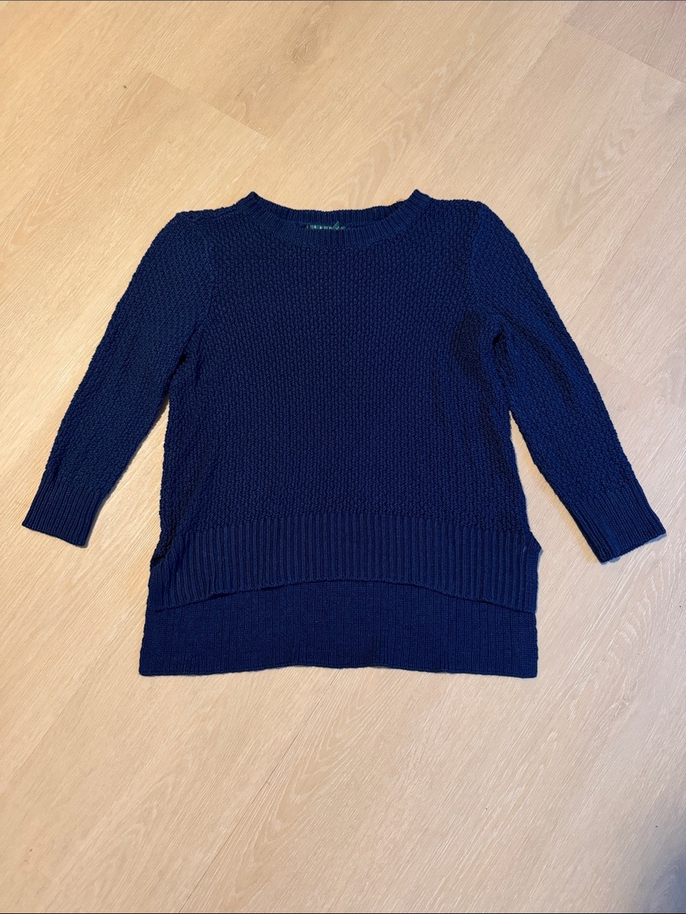 Lauren Ralph Lauren Navy Knit 3/4 Sleeve Sweater size PS